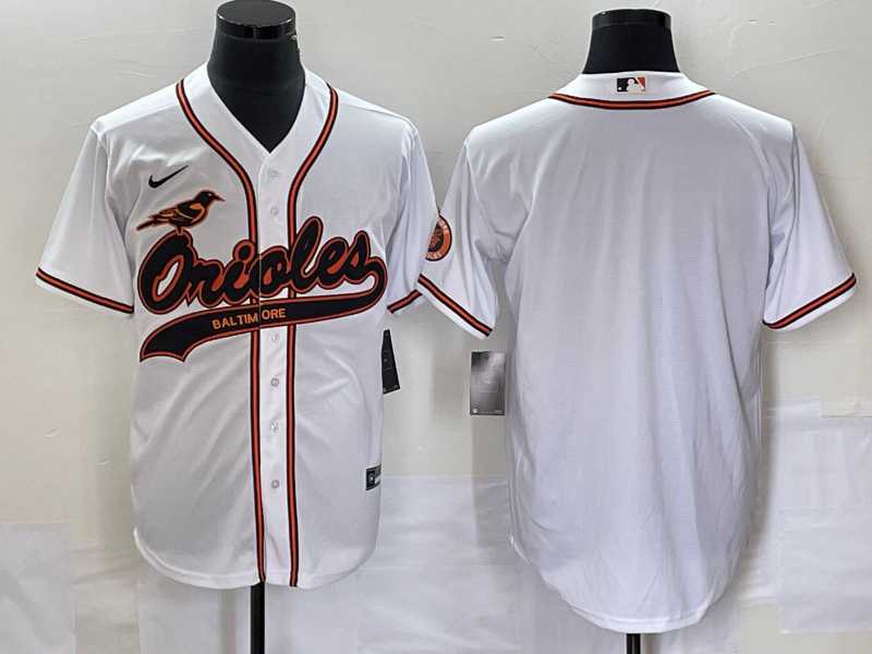 Mens Baltimore Orioles White Cool Base Stitched Baseball Jersey